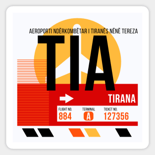 Tirana (TIA) Airport // Sunset Baggage Tag Sticker